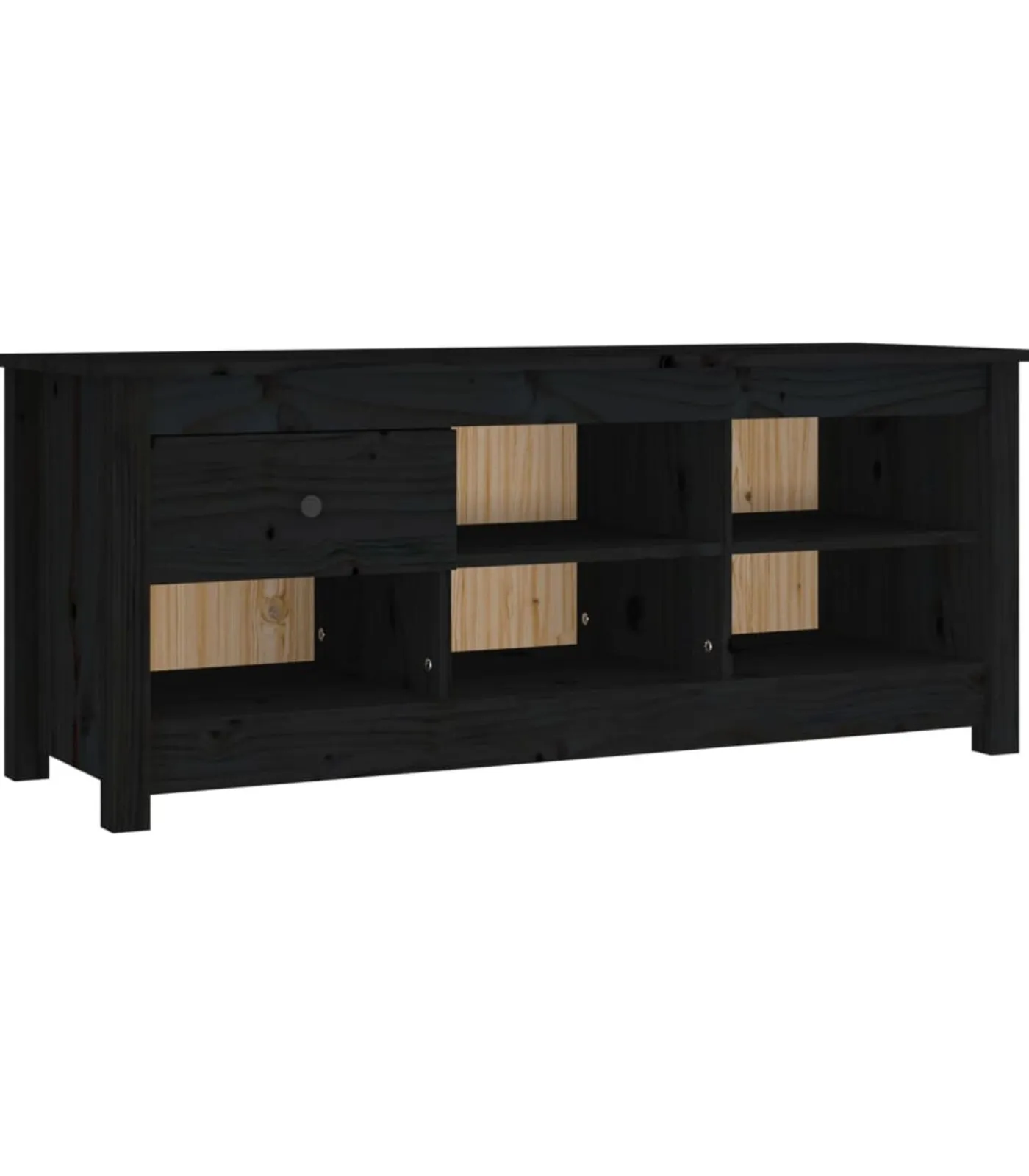 Outlet Schoenenkast 110x38x45,5 cm massief grenenhout zwart Organiseren