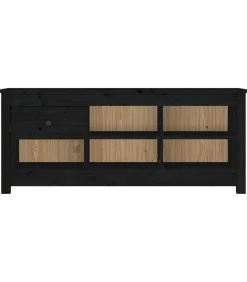 Outlet Schoenenkast 110x38x45,5 cm massief grenenhout zwart Organiseren