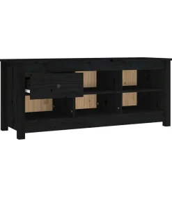 Outlet Schoenenkast 110x38x45,5 cm massief grenenhout zwart Organiseren