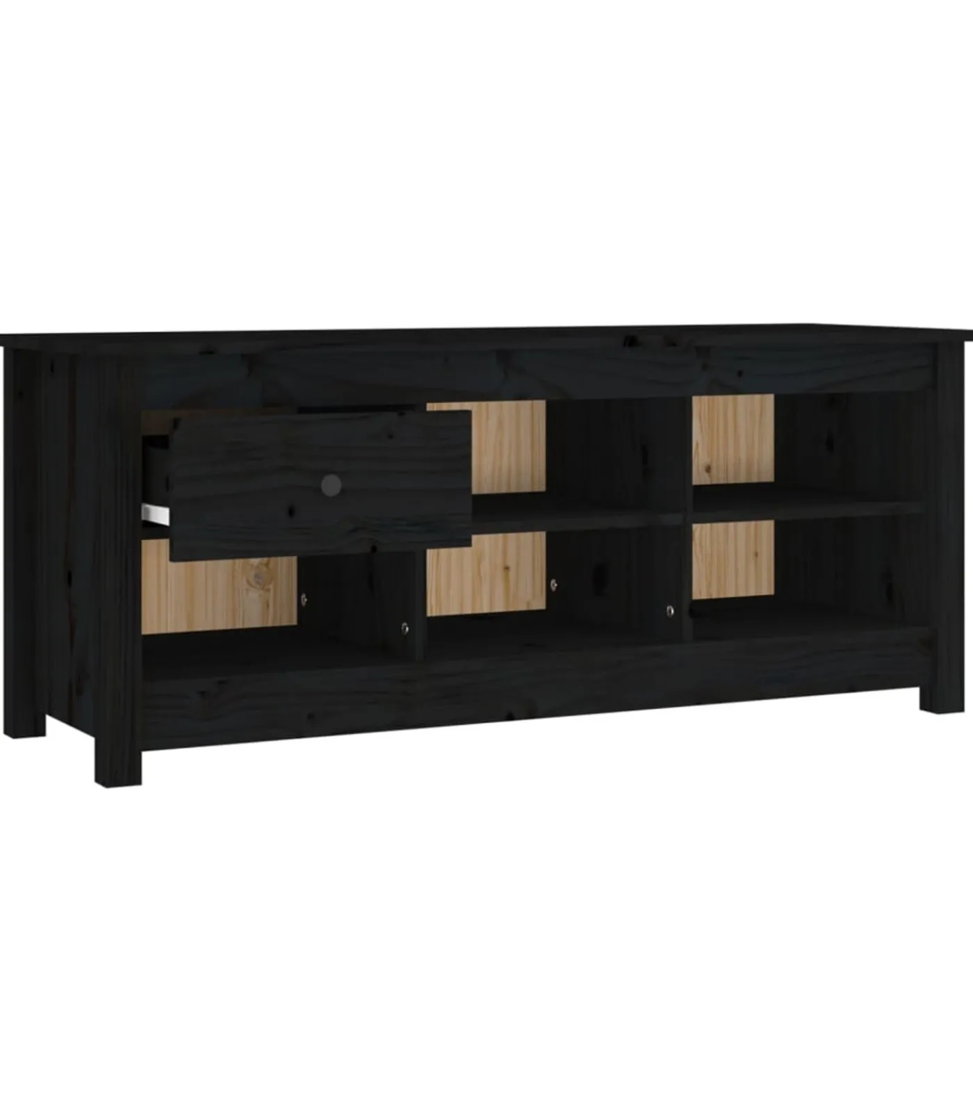 Outlet Schoenenkast 110x38x45,5 cm massief grenenhout zwart Organiseren