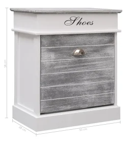 Sale Schoenenkast 50x28x58 cm paulowniahout grijs Organiseren