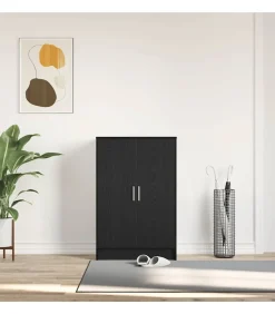 Best Schoenenkast 60x35x92 cm spaanplaat zwart eikenkleurig Organiseren