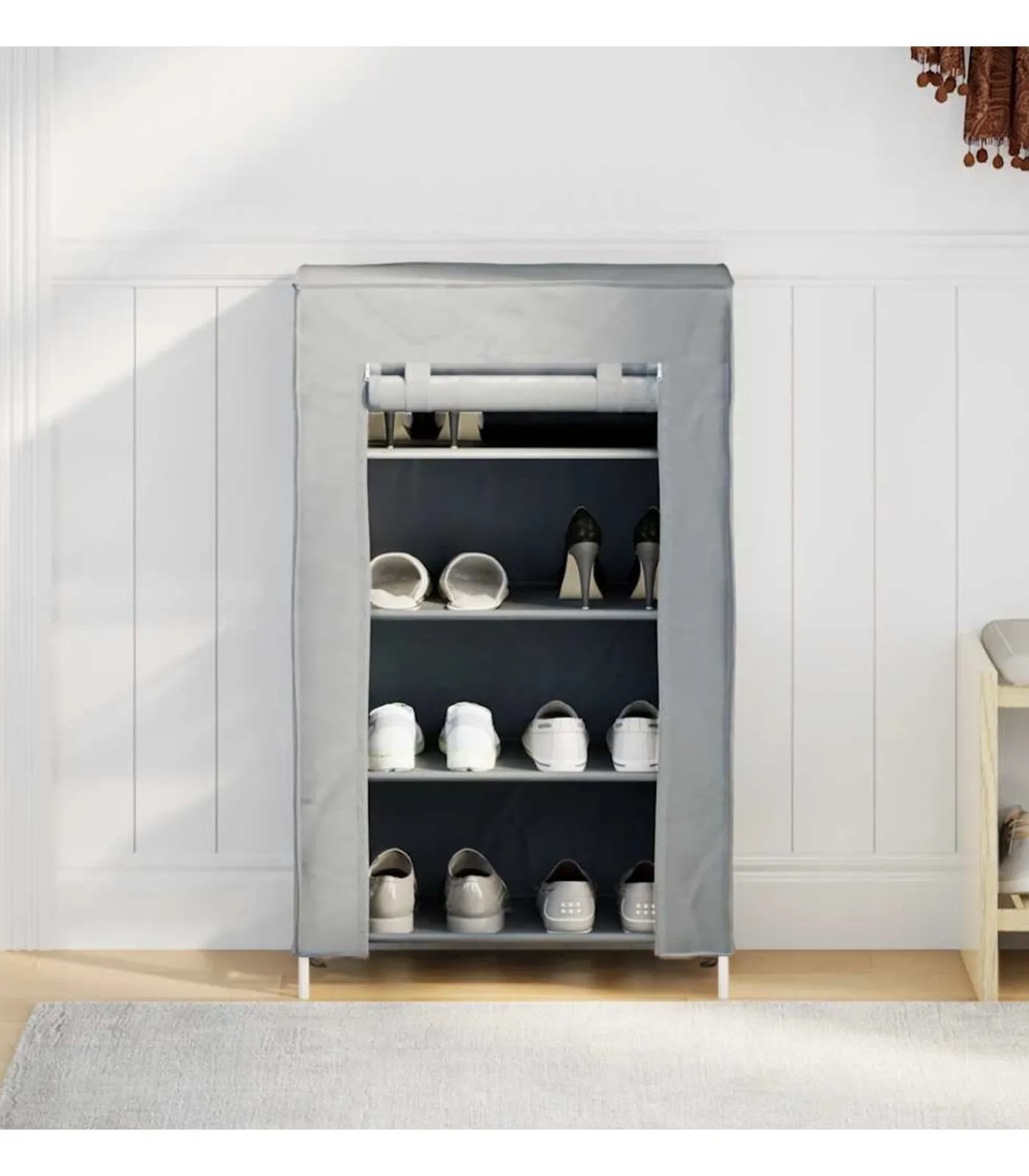 Hot Schoenenkast 60,5x30x97 cm vliesvlies grijs Organiseren