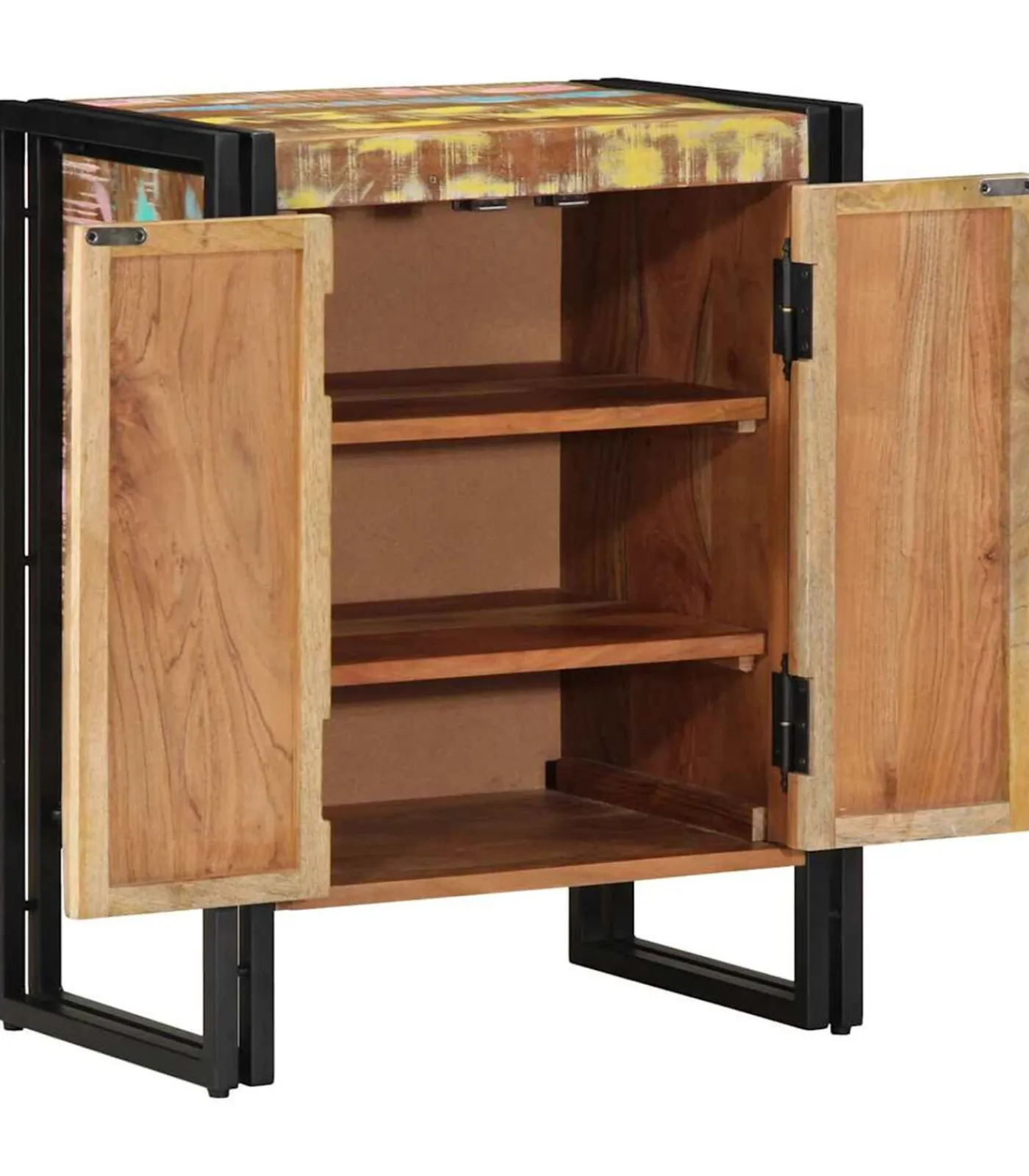 Outlet Schoenenkast Zwart 30 x 30 x 40 cm Massief gerecycled hout Organiseren