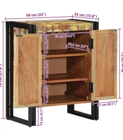 Outlet Schoenenkast Zwart 30 x 30 x 40 cm Massief gerecycled hout Organiseren