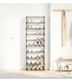 Best Schoenenrek 10-laags 54x28x158 cm nonwoven stof grijs Organiseren