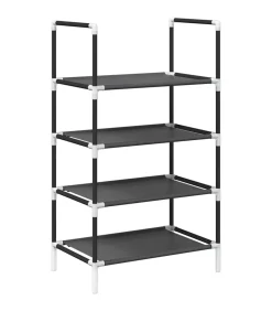 New Schoenenrek 4-laags 44x28x77 cm nonwoven stof zwart Organiseren