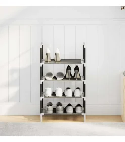 New Schoenenrek 4-laags 44x28x77 cm nonwoven stof zwart Organiseren