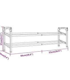 Best Schoenenrek met 2 schappen verlengbaar 119x24x37 cm Organiseren