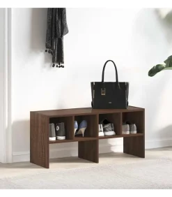 Discount Schoenenrek stapelbaar 89,5x30x40 cm bruin eikenkleur Organiseren