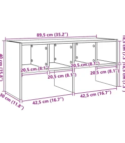 Discount Schoenenrek stapelbaar 89,5x30x40 cm bruin eikenkleur Organiseren