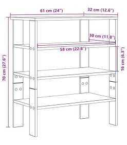 New Schoenenrek 61x32x70 cm bewerkt hout gerookt eikenkleurig Organiseren
