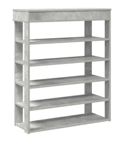Online Schoenenrek 80x30x98 cm bewerkt hout betongrijs Organiseren