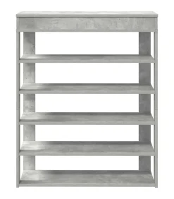 Online Schoenenrek 80x30x98 cm bewerkt hout betongrijs Organiseren