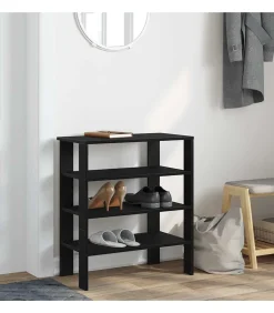 Online Schoenenrek 61x32x70 cm bewerkt hout zwart Organiseren