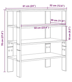 Online Schoenenrek 61x32x70 cm bewerkt hout zwart Organiseren