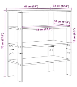 Hot Schoenenrek 61x32x70 cm bewerkt hout wit Organiseren