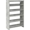 Outlet Schoenenrek 60x25x100 cm bewerkt hout betongrijs Organiseren