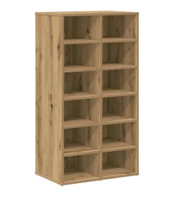 Best Schoenenrek 54x34x100,5 cm bewerkt hout artisanaal eikenkleur Organiseren