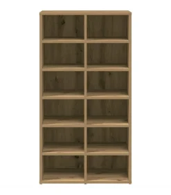 Best Schoenenrek 54x34x100,5 cm bewerkt hout artisanaal eikenkleur Organiseren