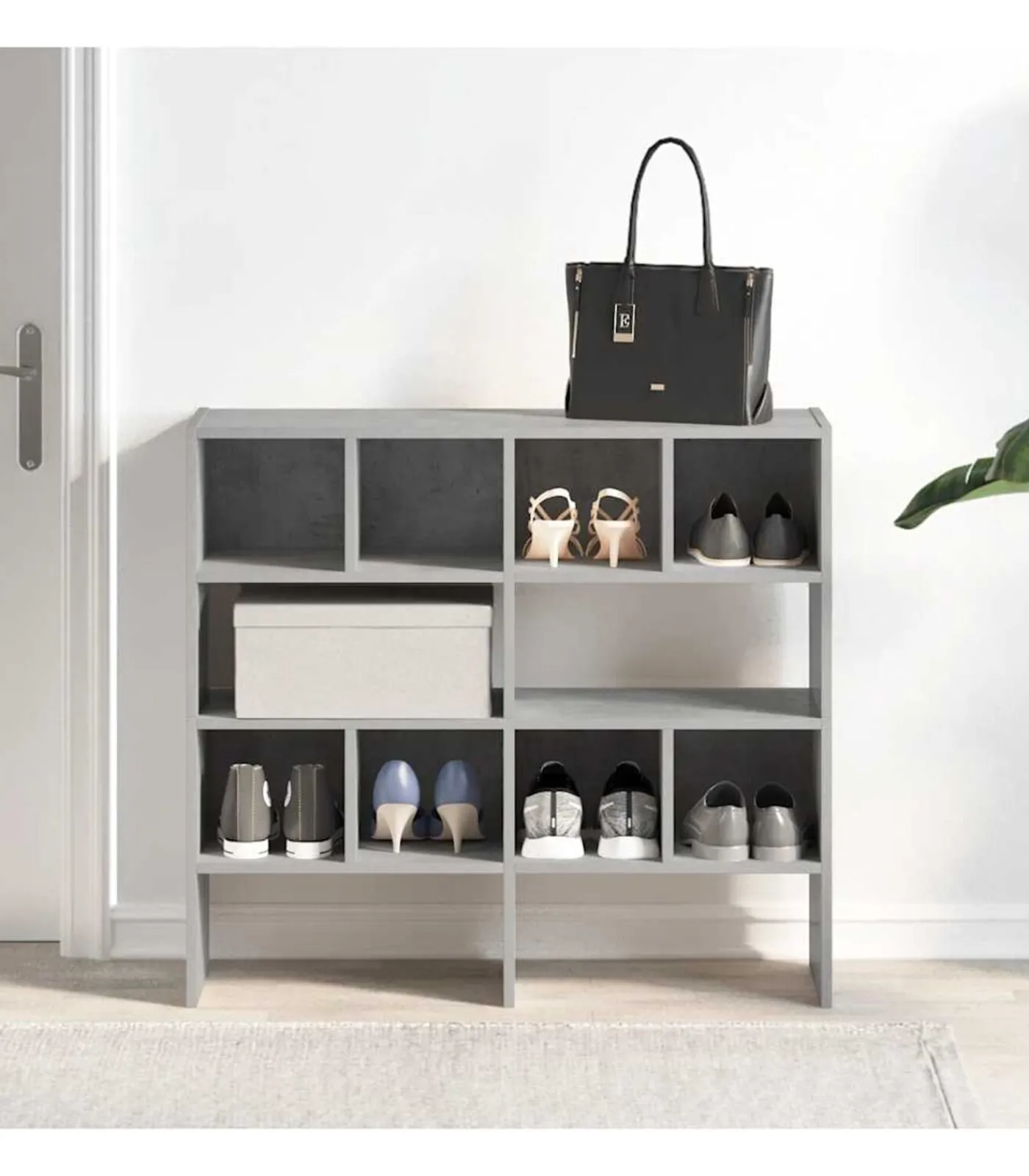 Clearance Schoenenrekken 2 st stapelbaar 89,5x30x40 cm betongrijs Organiseren