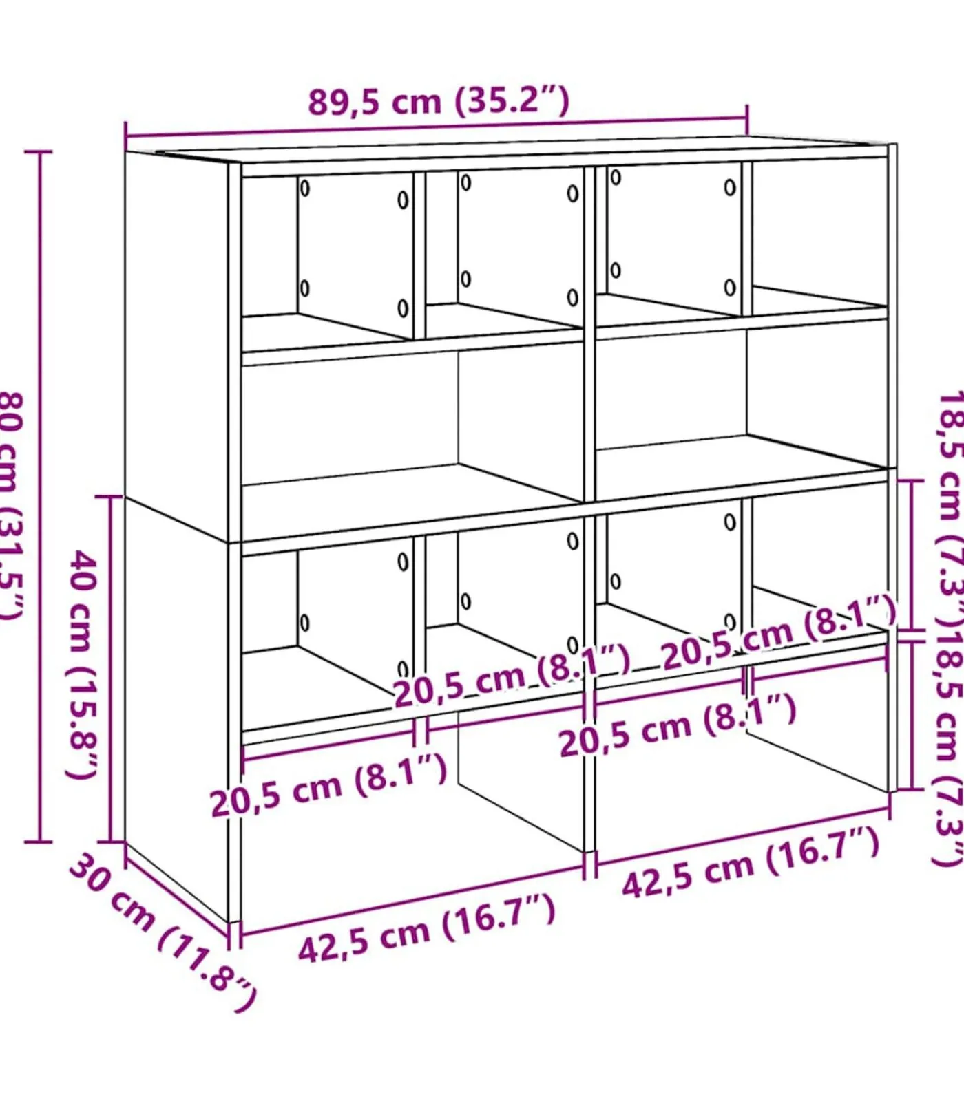 Clearance Schoenenrekken 2 st stapelbaar 89,5x30x40 cm betongrijs Organiseren