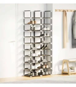 New Schoenenrekken 2 st 33x33x174 cm vliesvrij 10-laags zwart Organiseren