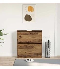 Discount Schoenkast met opslag Oud hout 80 x 21 x 87.5 cm Bewerkt hout Organiseren