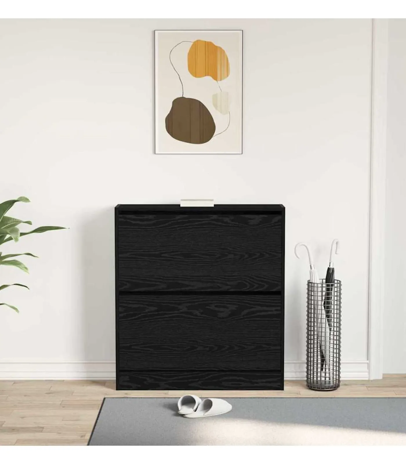 Online Schoenkast Zwart eiken 80 x 21 x 87.5 cm Bewerkt hout Organiseren