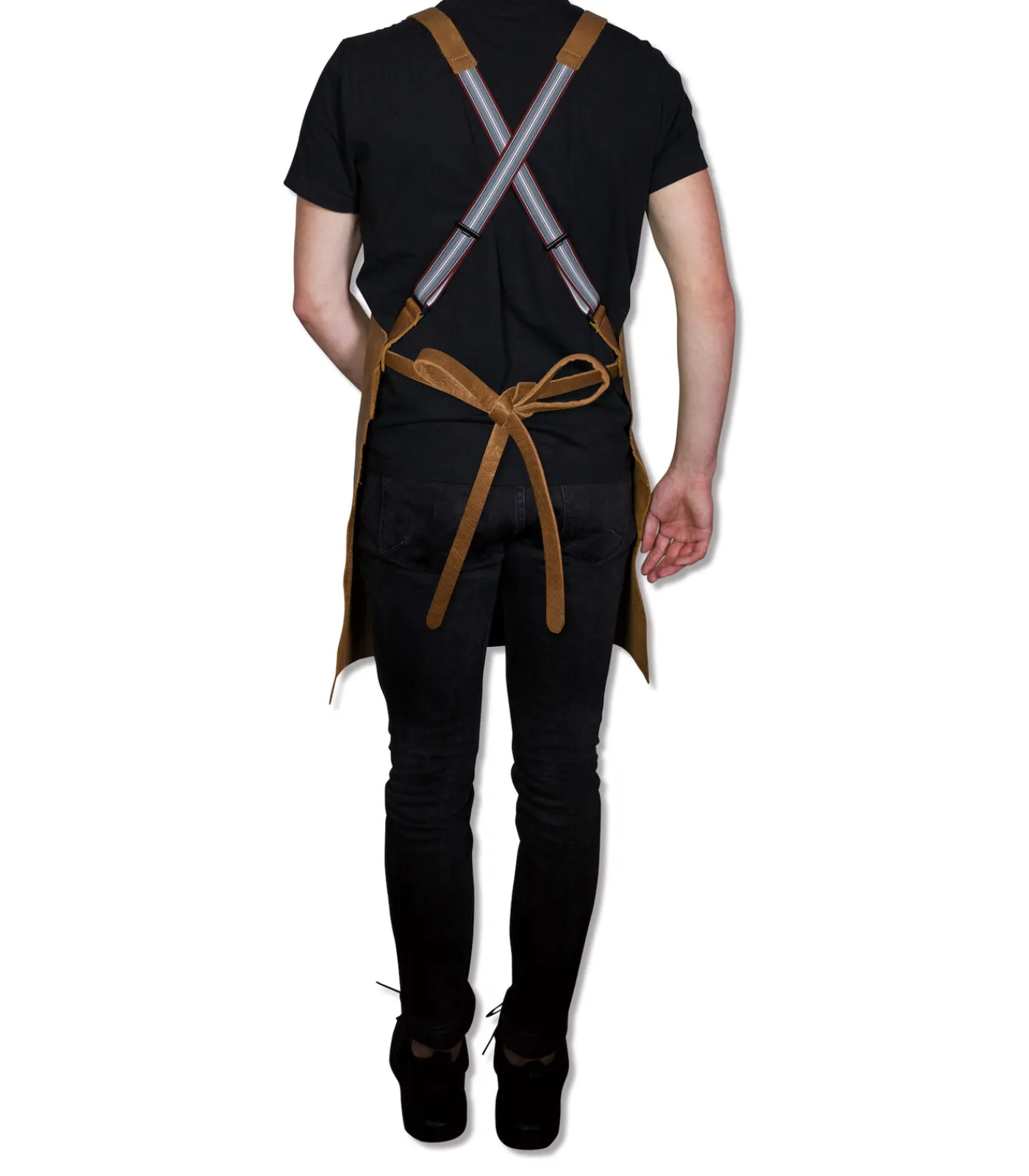 New Schort - Handgemaakt - Met Bretels - Uniek - Horeca - Vintage Cognac Keuken- & Tafellinnen