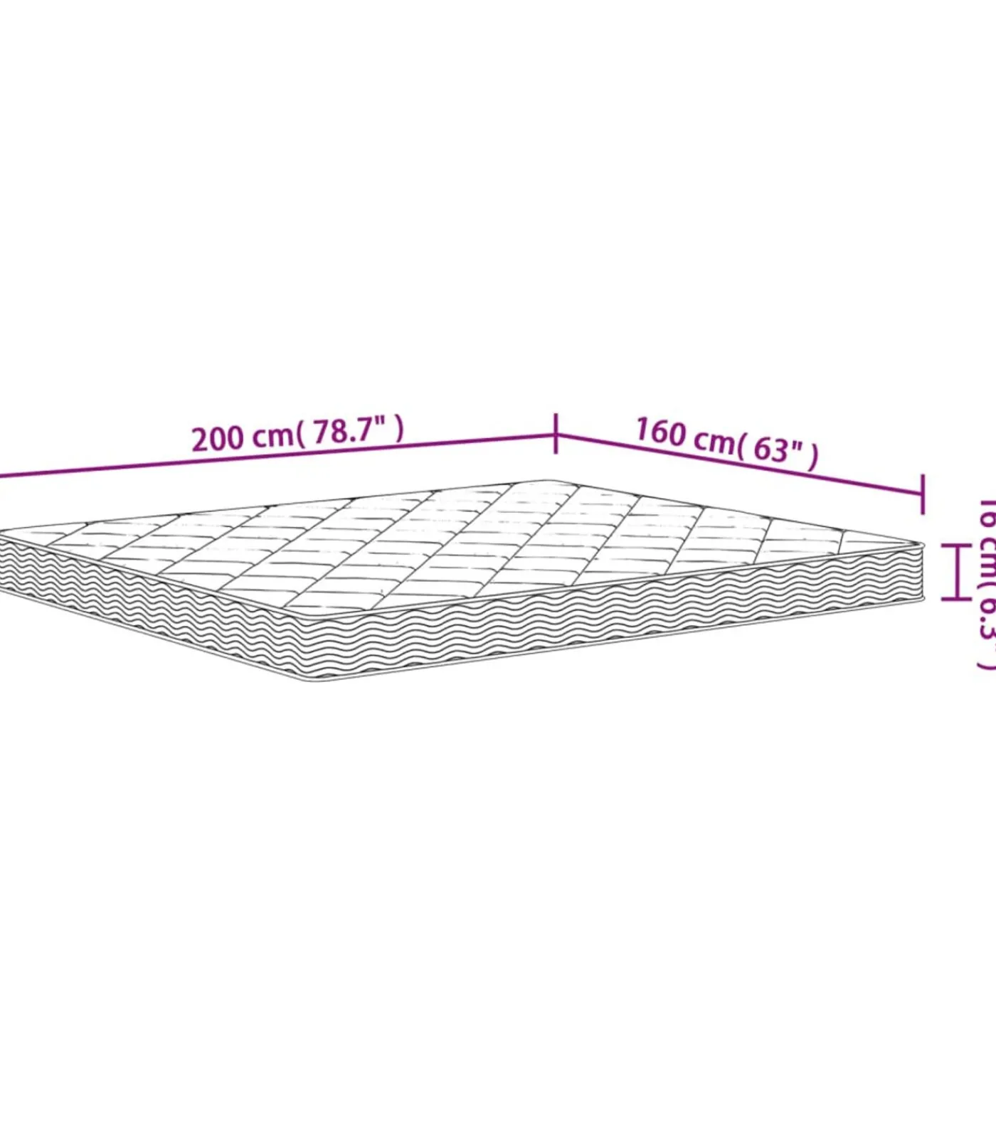 Hot Schuimmatras middelzacht 160x200 cm Matrasbeschermer