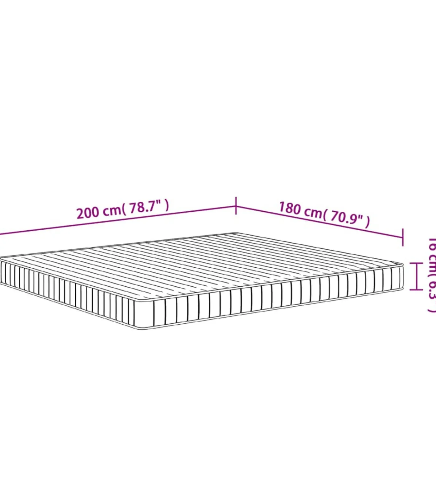 Hot Schuimmatras middelzacht 180x200 cm Matrasbeschermer