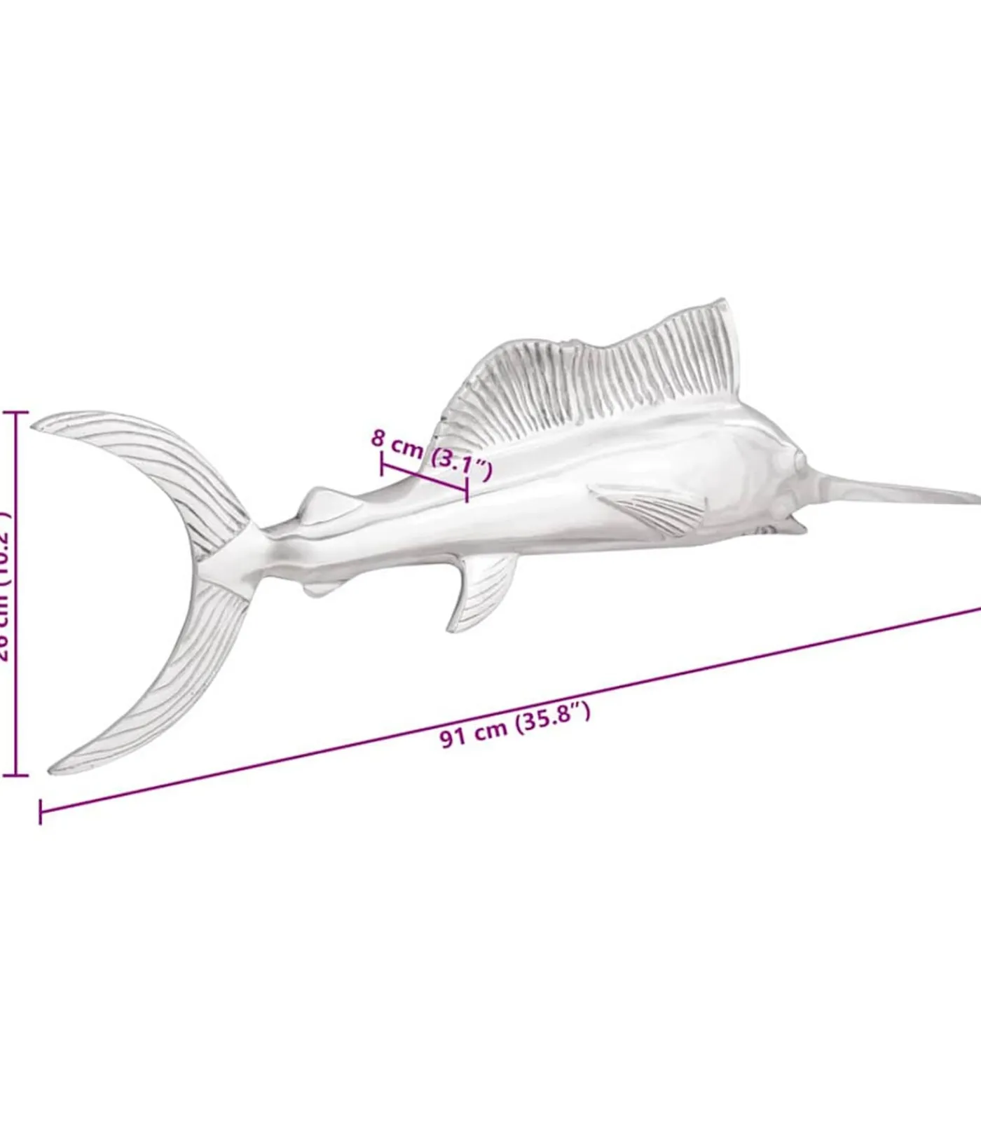 Outlet Sculptuur Zilver 91 x 8 x 26 cm Aluminium Decoratie