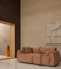 Best Selena Vaas Met Streep - Glas - Bruin - 35x18x18 Vazen