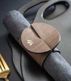 Hot Servetringen - 4 stuks - Vintage Bruin Keuken- & Tafellinnen