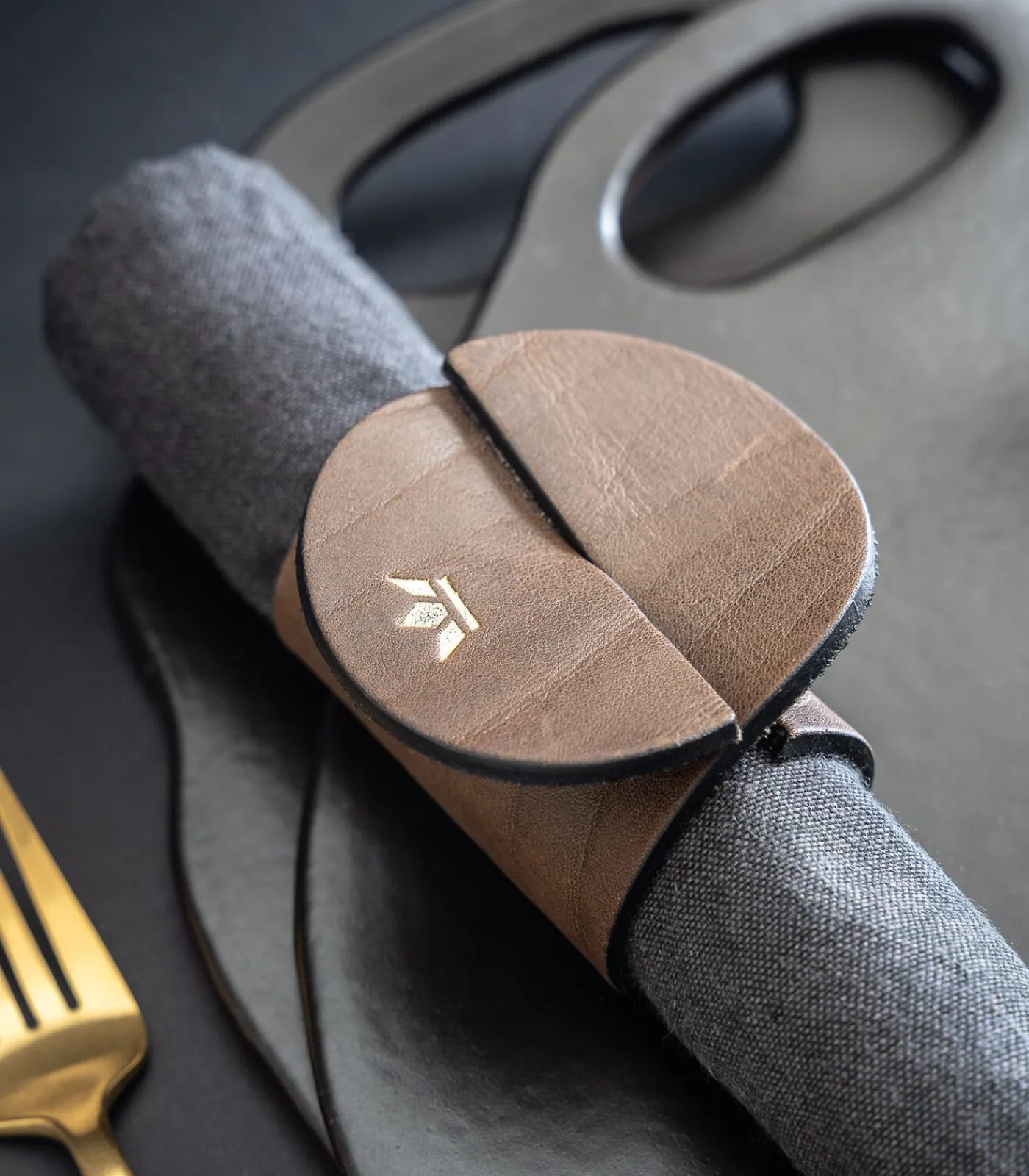 Hot Servetringen - 4 stuks - Vintage Bruin Keuken- & Tafellinnen