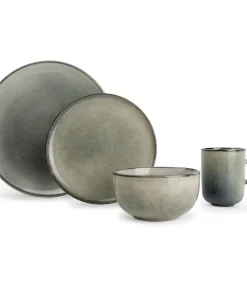 Servies 16-delig groen/blauw Meridian Tafelgerei