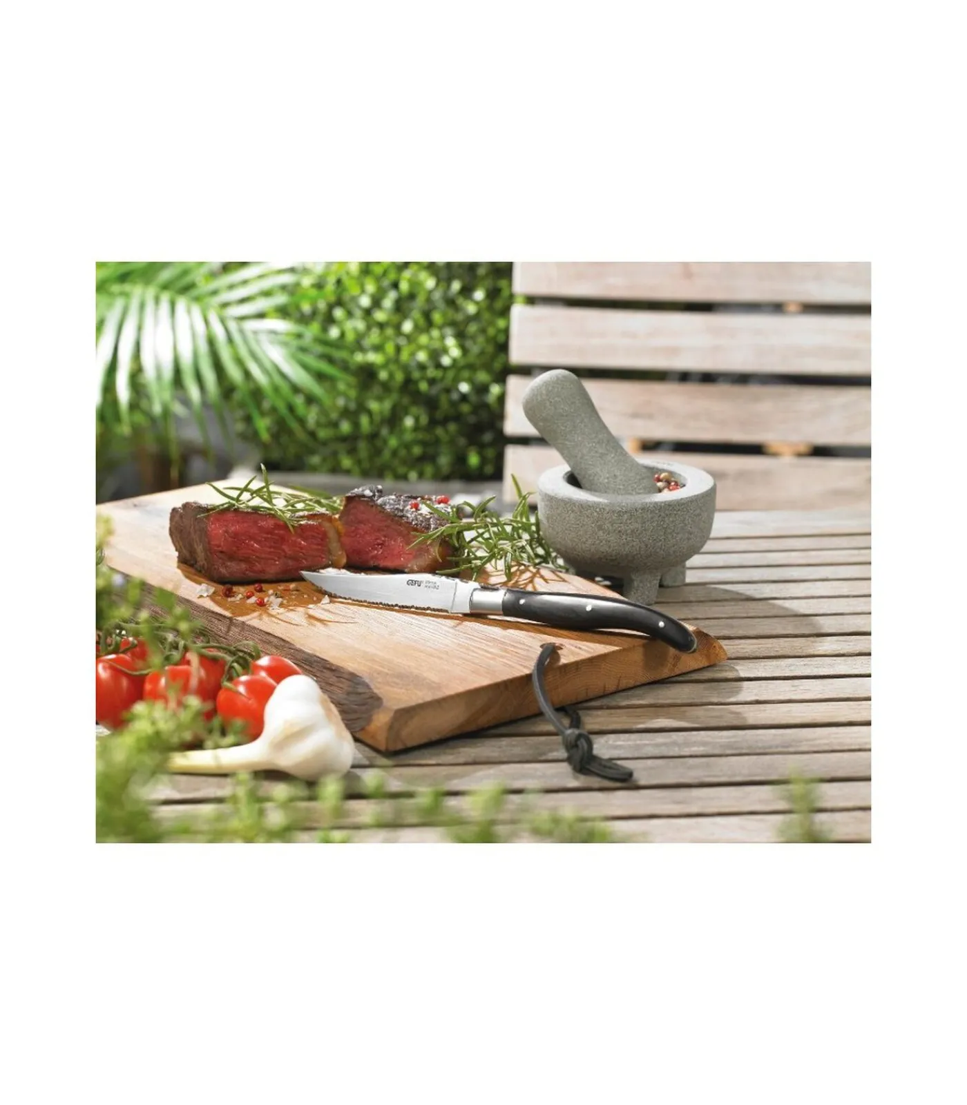 Set steakmessen BASCO, 4 stuks in hoogwaardige dennenhouten box Bestek