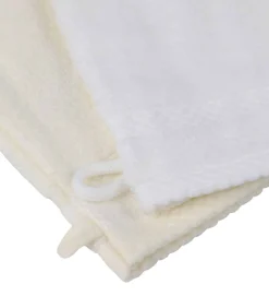Set van 12 ecru katoenen washandjes Washandjes