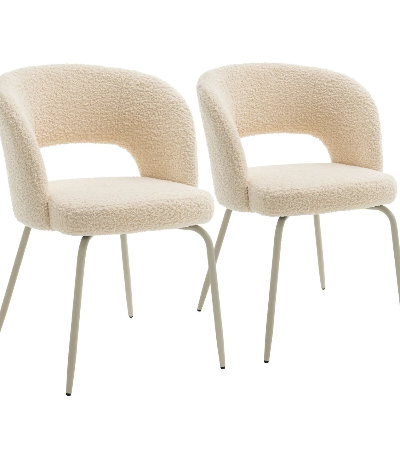 Online Set van 2 FLAVIA beige lussenstoffen stoelen Stoelen