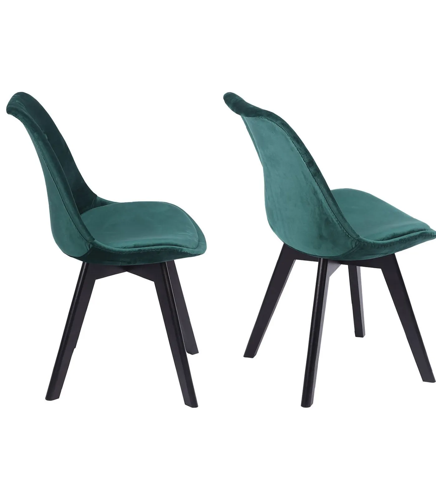 Hot Set van 2 groene NORA fluwelen stoelen met kussen Stoelen