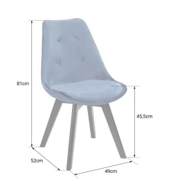 Hot Set van 2 groene NORA fluwelen stoelen met kussen Stoelen