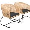 Best Set van 2 kunststof rotan fauteuils met kussens RINA Stoelen