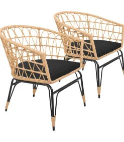 Hot Set van 2 kunststof rotan fauteuils met kussens AIKO Stoelen