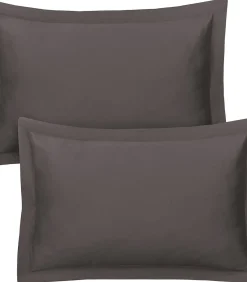 Clearance Set van 2 kussenslopen katoensatijn 50x70 cm Kussenslopen