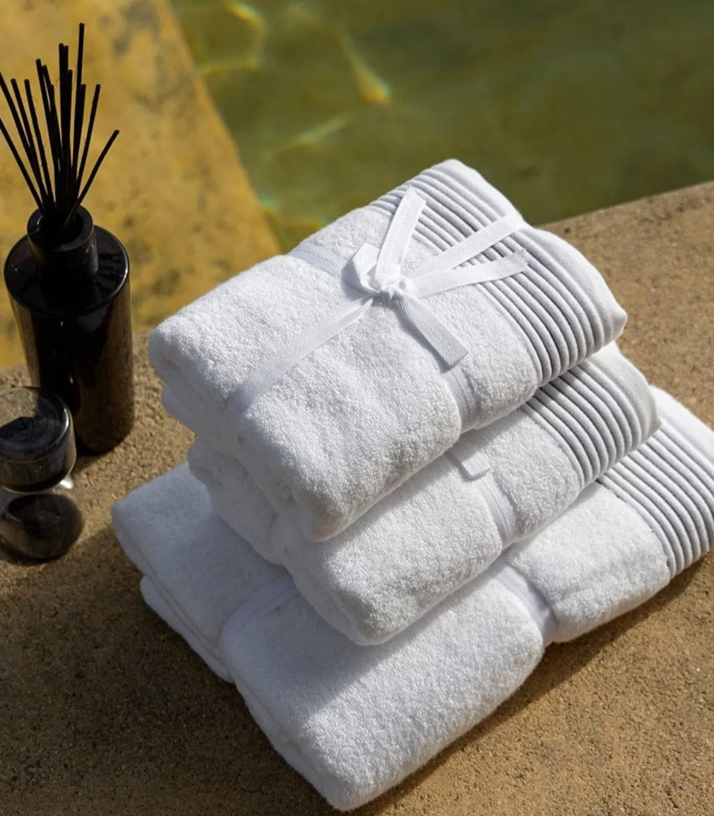 Outlet Set van 2 Premium Handdoeken PURE ELEGANCE. Biologisch katoen Handdoeken