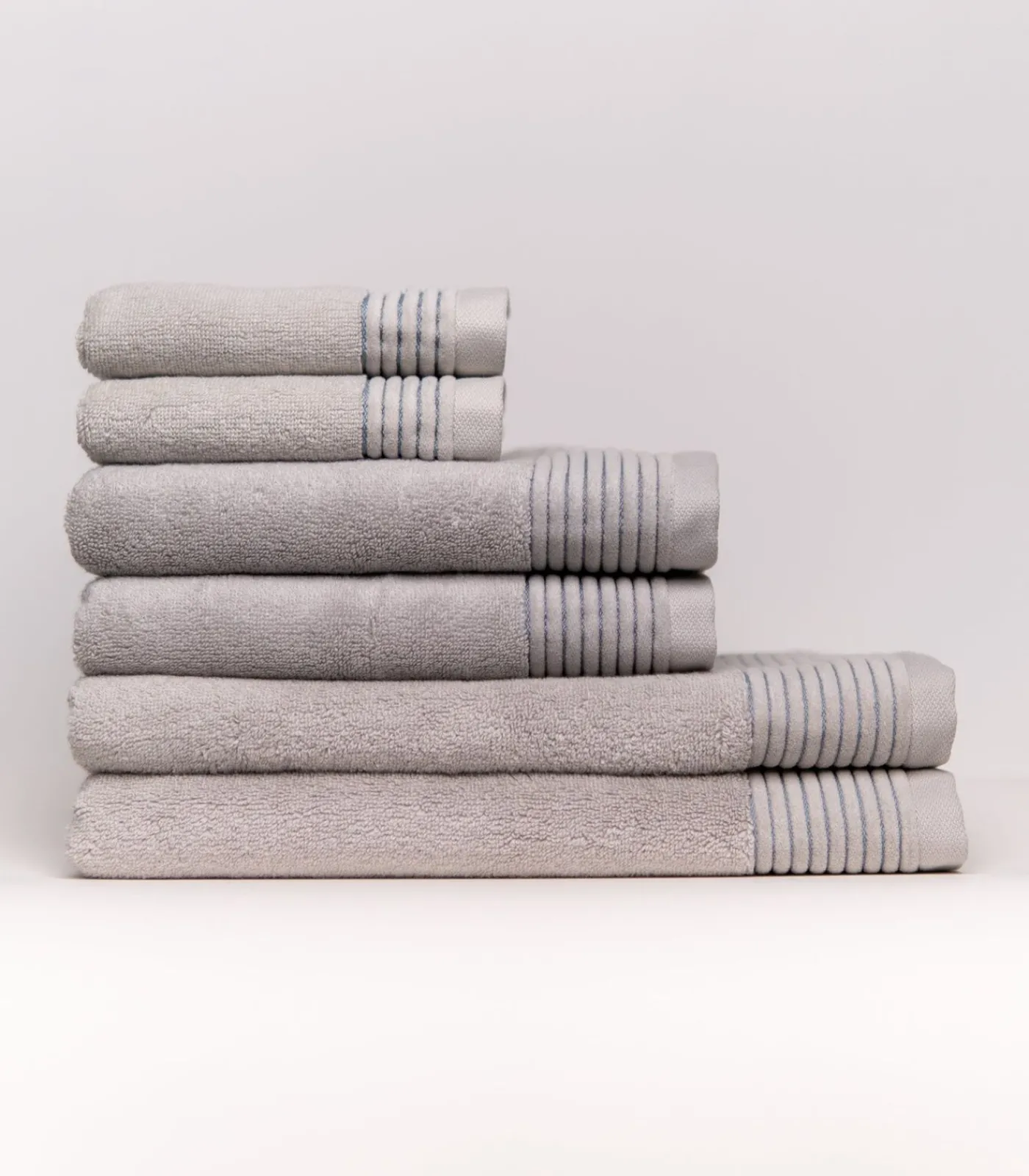 Clearance Set van 6 Premium Handdoeken SILVER MIST (2-33x50cm, 2-50x100cm, 2-100x150cm) Badset