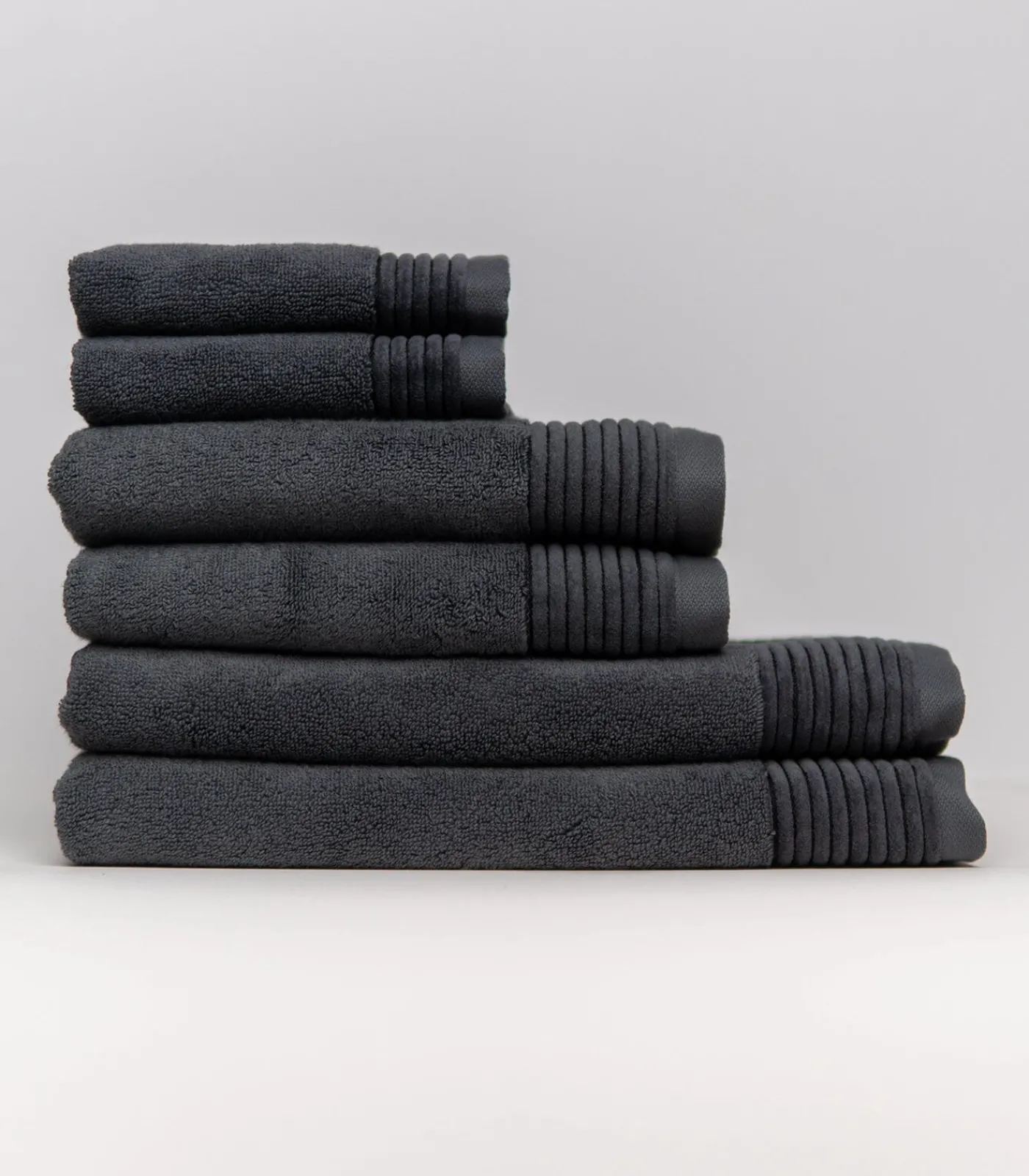 New Set van 6 Premium Handdoeken SOOTHING SHADOWS (2-33x50cm, 2-50x100cm, 2-100x150cm) Badset