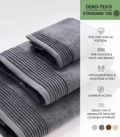 New Set van 6 Premium Handdoeken SOOTHING SHADOWS (2-33x50cm, 2-50x100cm, 2-100x150cm) Badset