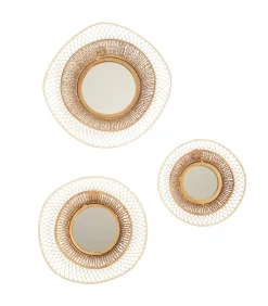 Set van 3 spiegels in organische vorm, 31 cm Spiegels